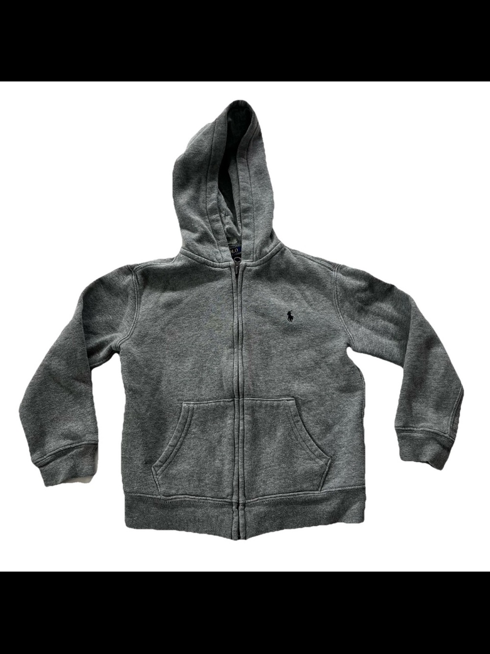 Polo Ralph Lauren Hoodie Youth 6 Gray Full Zip Fleece Sweatshirt Jacket Classic